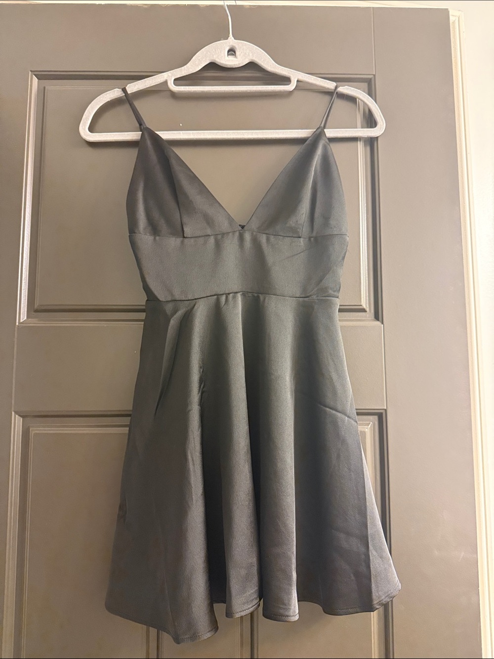 Black Satin Mini Dress XXS